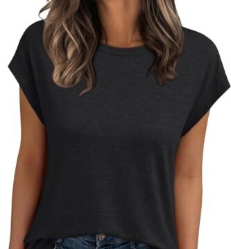 AUTOMET Womens Cap Sleeve Summer Tops Business Casual T Shirts Dressy Spring Fashion Outfits Cute Trendy Clothes 2025