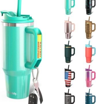 Frost Buddy Thicc Buddy - 40 oz Stainless Steel Vacuum Insulated Tumbler with Lid and Straw for Water - Travel Mug Cupholder Friendly - Gifts for Women Men Him Her (Aquamarine)