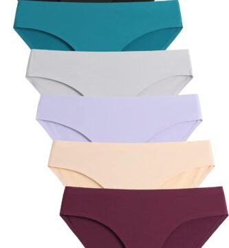 Caterlove Women's Seamless Underwear No Show Stretch Bikini Panties Silky Invisible Hipster 6 Pack
