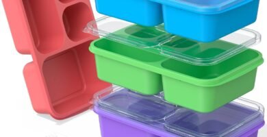 Bento Lunch Box - 4 Pack, 4-Compartment Meal Prep Containers, Adult Lunch Box, Microwave & Dishwasher Safe (Dark-PP(B/P/G/P))