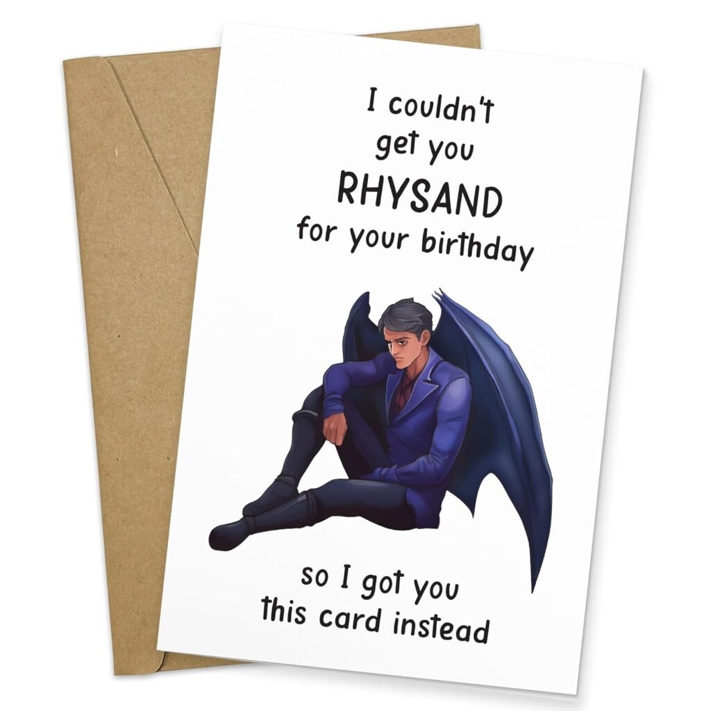 Funny Rhysand Bat Boy Acotar Birthday Card for Best Friend, Bat Boys Acotar Merch, Rhysand Acotar Merch, Book Themed Reading Socks, Fantasy Fan Gifts for Readers, Bookish Gifts for Book Lovers