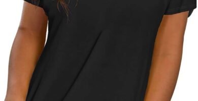 Saloogoe Womens Loose Fit Tshirts Short Sleeve Summer Tops Casual Workout Yoga Tunic T Shirts Tops