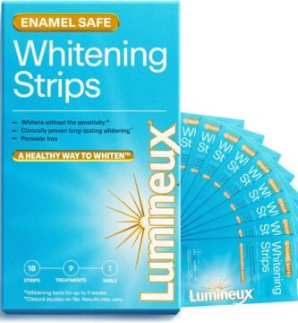 Lumineux Teeth Whitening Strips 9 Treatments – Peroxide Free - Enamel Safe for Whiter Teeth - Whitening Without The Sensitivity - Dentist Formulated - Sensitivity Free