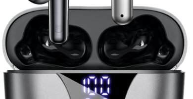 ZIUTY Wireless Earbuds, 2025 Bluetooth Headphones, 50hrs Stereo Deep Bass Ear Buds with Power Display Charging Case, buit in Mic, IPX5 Waterproof Headset for iPhone Andriod Phones