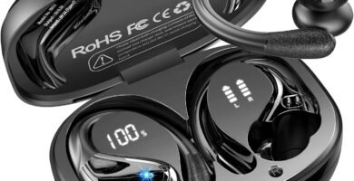 Wireless Earbuds Sport, Bluetooth 5.4 Headphones 2025 Bluetooth Earbuds with 75Hrs Stereo, 4 ENC Mic, Over-Ear Buds with Earhooks Noise Canceling Earphones , IP7 Waterproof Headset for Workout/Running