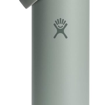 Hydro Flask Water Bottle - Insulated Stainless Steel - Wide Mouth Flex Straw Lid, Non Spill, Leakproof and Refillable in 24 Oz Agave Green