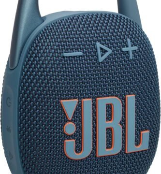 JBL Clip 5 - Ultra-Portable, Waterproof & Dustproof Bluetooth Speaker, Big Pro Sound with Punchy bass, Integrated Carabiner, Up to 12 Hours of Play, Made in Part with Recycled Materials (Blue)