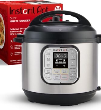 Instant Pot Duo 7-in-1 Mini Electric Pressure Cooker, Slow Rice Cooker, Steamer, Sauté, Yogurt Maker, Warmer & Sterilizer, Includes Free App with over 1900 Recipes, Stainless Steel, 3 Quart