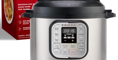 Instant Pot Duo 7-in-1 Mini Electric Pressure Cooker, Slow Rice Cooker, Steamer, Sauté, Yogurt Maker, Warmer & Sterilizer, Includes Free App with over 1900 Recipes, Stainless Steel, 3 Quart