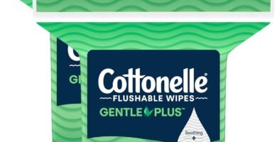 Cottonelle GentlePlus Flushable Wet Wipes with Aloe & Vitamin E, 2 Refill Packs, 168 Wipes Per Pack (336 Total), Packaging May Vary