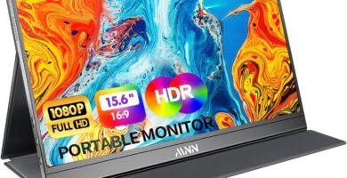 MNN Portable Monitor 15.6inch FHD 1080P USB C HDMI Gaming Ultra-Slim IPS Display w/Smart Cover & Speakers,HDR Plug&Play, External Monitor for Laptop PC Phone Mac (15.6'' 1080P)