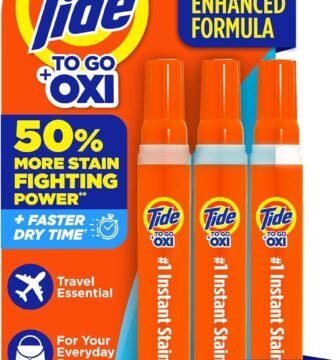 Tide Pen Stain Remover for Clothes, Tide To Go Pen, Instant Stain Remover Pen & Spot Cleaner, Portable & Travel-Friendly, Works on Food & Drink Stains, Fits in Purses & Bags, 3 Count (Pack of 1)