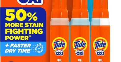 Tide Pen Stain Remover for Clothes, Tide To Go Pen, Instant Stain Remover Pen & Spot Cleaner, Portable & Travel-Friendly, Works on Food & Drink Stains, Fits in Purses & Bags, 3 Count (Pack of 1)