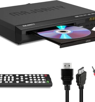 2025 Model HDMI DVD Player for TV | 1080P Region Free DVD-Players for Smart TV | Mini DVD Player with USB, CD & MP3 | HDMI Cable, RCA Cable & Remoted Control | MAJORITY DVD