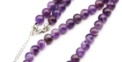 Natural Amethyst Beaded Choker, Genuine Purple Crystal Necklace, Fancy Gemstone Choker, 8mm Beads, Unique Fashion Jewelry, Healing Crystal Chakra Necklace, Durable Stone Necklace, Aquarius Necklace
