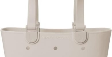Simple Modern Medium Beach Bag | Waterproof Getaway Rubber Tote with Zipper Pocket for Travel, Pool, Boat, Groceries, Sports | Almond Birch