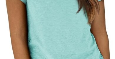 ATHMILE T Shirts Short Sleeve V Neck Tees for Women Fashion Tops Trendy Lightweight Casual Summer Outfits Clothes 2025 Beach
