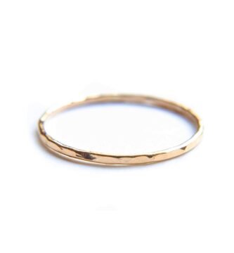 Hammered Gold Ring, Gold Stacking Rings, Minimalist Rings, Skinny Rings for Women (3, Gold Fill)