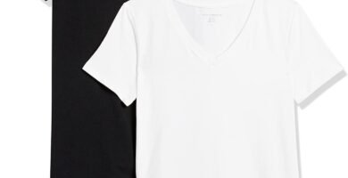 Amazon Essentials Women's Classic-Fit Short-Sleeve V-Neck T-Shirt, Multipacks