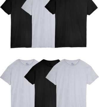 Fruit of the Loom Men's Crew Tee Undershirts, Moisture Wicking & Tag Free, Also Available in Big & Tall