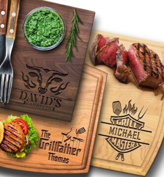 USA Made Personalized Cutting Board - Fathers Day, Birthday, Anniversary - Customized Gifts for Men, BBQ, Grill Accessories - Dad, Husband, Brother, Boyfriend, Papa - Custom Unique Mens Gifts for Him
