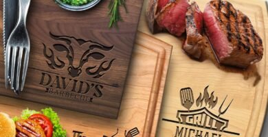 USA Made Personalized Cutting Board - Fathers Day, Birthday, Anniversary - Customized Gifts for Men, BBQ, Grill Accessories - Dad, Husband, Brother, Boyfriend, Papa - Custom Unique Mens Gifts for Him