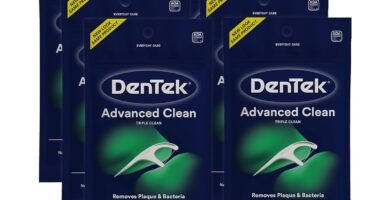 DenTek Triple Clean Advanced Clean Floss Picks, No Break & No Shred Floss, 20 Count, 6 Pack