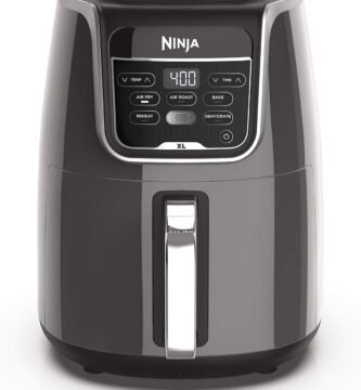 Ninja Air Fryer XL, 5.5 Qt. Capacity that can Air Fry, Air Roast, Bake, Reheat & Dehydrate, with Dishwasher Safe, Nonstick Basket & Crisper Plate and a Chef-Inspired Recipe Guide, Grey, AF150AMZ