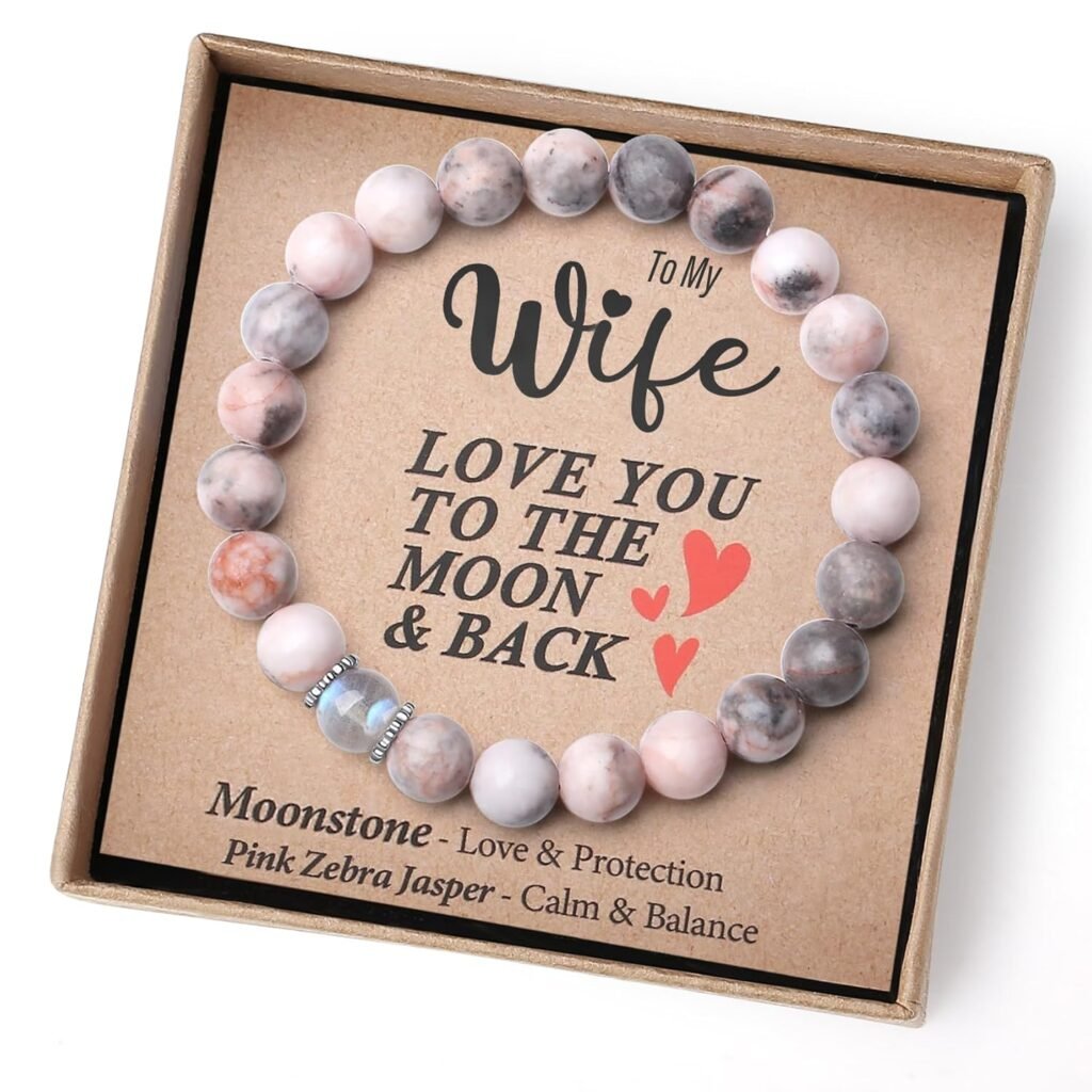 Gifts for Wife from Husband Anniversary Birthday Gifts for Wife Her Mothers Day Gifts for Wife Beaded Bracelet Cuff Women Valentines Day Christmas Unique Romantic