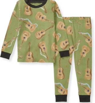 Burt's Bees Baby Boys' 2-Piece Long Sleeve Tee and Pants Organic Cotton Pajama Set