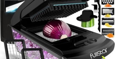 Fullstar Vegetable Chopper and Spiralizer - Food Chopper with Container, Fruit Slicer, Kitchen Gadgets & Accessories, Home Essentials (All in 1, Black)