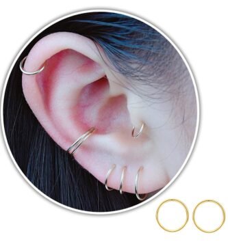 4mm Super Tiny Tragus Hoop Earrings, 20g Gold Cartilage Earring, Helix Hoops, Tragus Piercing Jewelry, Upper Ear Cartialge Piercing Ear Rings, 14K Gold Filled 4 mm 20 Gauge