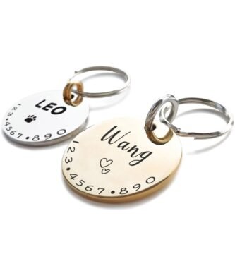 Cats Dogs ID Tags Personalized Lovely Symbols Pets Collar Name Accessories Simple Custom Engraved Products for Extra Small Four Legged Child Necklace Chain Anti-Lost Copper Brass Charm