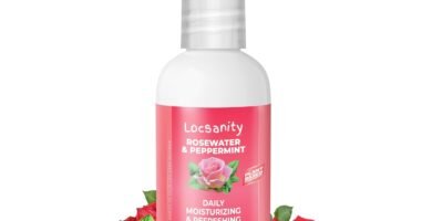 Locsanity Rosewater and Peppermint Daily Moisturizing Spray – Trial Size Hydrating Dreadlock Spray to Nourish the Scalp and Protect Hair From Oil and Buildup (4oz)