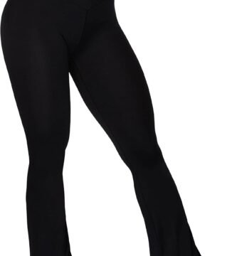 Sunzel Flare Leggings, Crossover Yoga Pants with Tummy Control, High-Waisted and Wide Leg