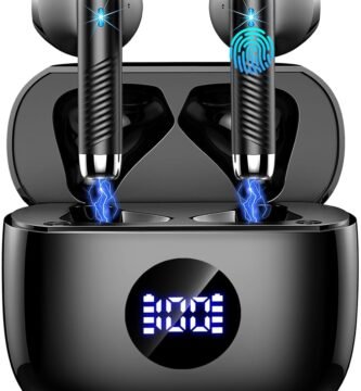 Wireless Earbuds, Bluetooth 5.4 Headphones HiFi Stereo, in Ear Earphones with 4 ENC Noise Cancelling Mics, 40H Playtime Ear Buds with Mini Case, IP7 Waterproof Bluetooth Earbuds with LED Display