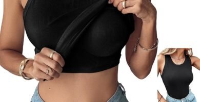CHICME Women Built-in Bra Tank Tops Sleeveless Casual Shirts Racerback Ribbed Fitted Tank Tops