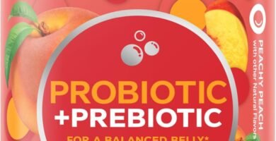 OLLY Probiotic + Prebiotic Gummy, Digestive Support and Gut Health, 500 Million CFUs, Fiber, Adult Chewable Supplement for Men and Women, Peach, 30 Day Supply - 30 Count