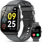 CASCHO Smart Watch for Men Women, 1.85" HD Fitness Tracker with Bluetooth Calls/Messages, IP68 Waterproof, 115+Sports Modes, 24/7 Heart Rate/Sleep Fitness Watch Compatible with iOS/Android (Black)