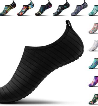 SEEKWAY Water Shoes Women Men Adult Quick-Dry Aqua Socks Barefoot Non Slip for Beach Swim River Pool Lake surf Black SK002(U)