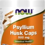 NOW Foods Supplements, Psyllium Husk Caps 500 mg, Non-GMO Project Verified, Natural Soluble Fiber, Intestinal Health*, 200 Veg Capsules