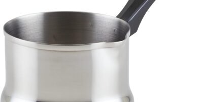Farberware Classic Series Stainless Steel Butter Warmer/Small Saucepan Dishwasher Safe, 0.625 Quart, Silver