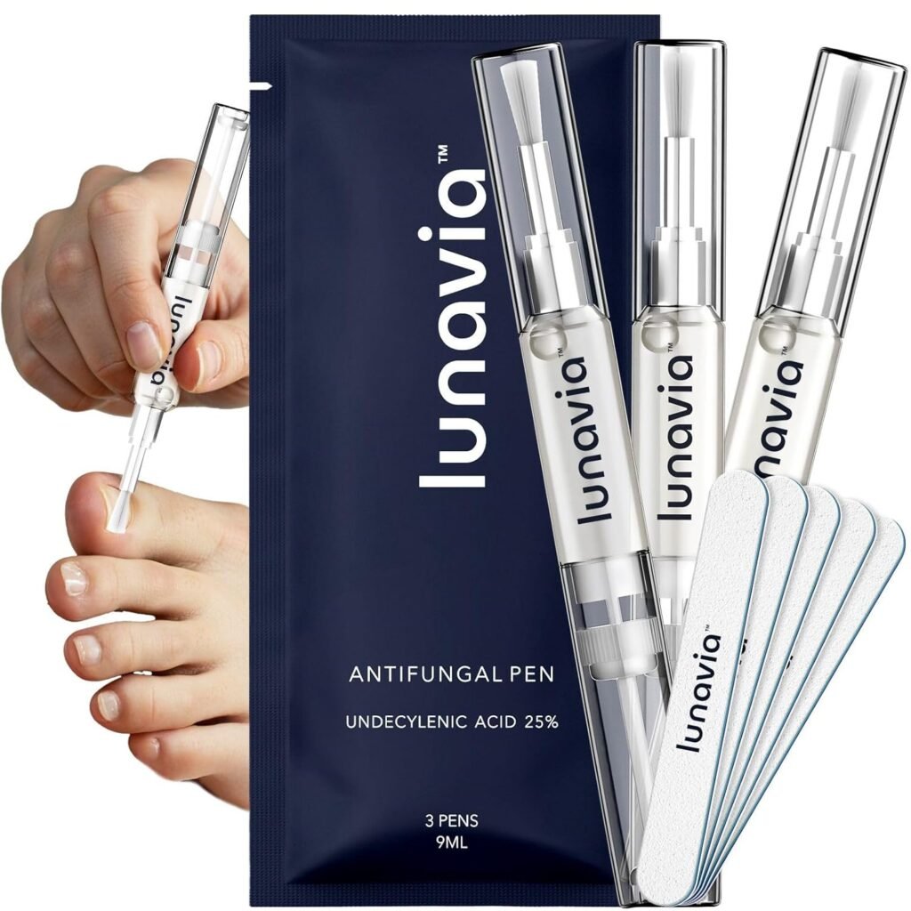 Antifungal Pen – 25% Undecylenic Acid, Toenail Fungus Treatment Extra Strength, Nail Renewal, Tea Tree Oil, Clove Bud Oil, Aloe Vera, and Vitamin E- 3 Pack, Twist Pen Activator, Made in USA