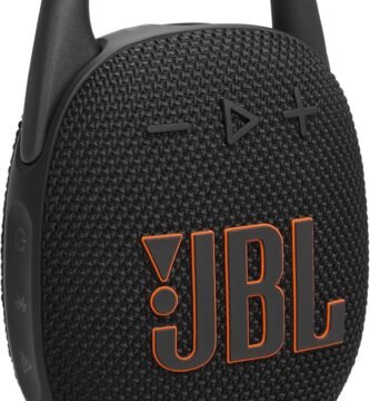 JBL Clip 5 - Ultra-Portable, Waterproof & Dustproof Bluetooth Speaker, Big Pro Sound with Punchy bass, Integrated Carabiner, Up to 12 Hours of Play, Made in Part with Recycled Materials (Black)