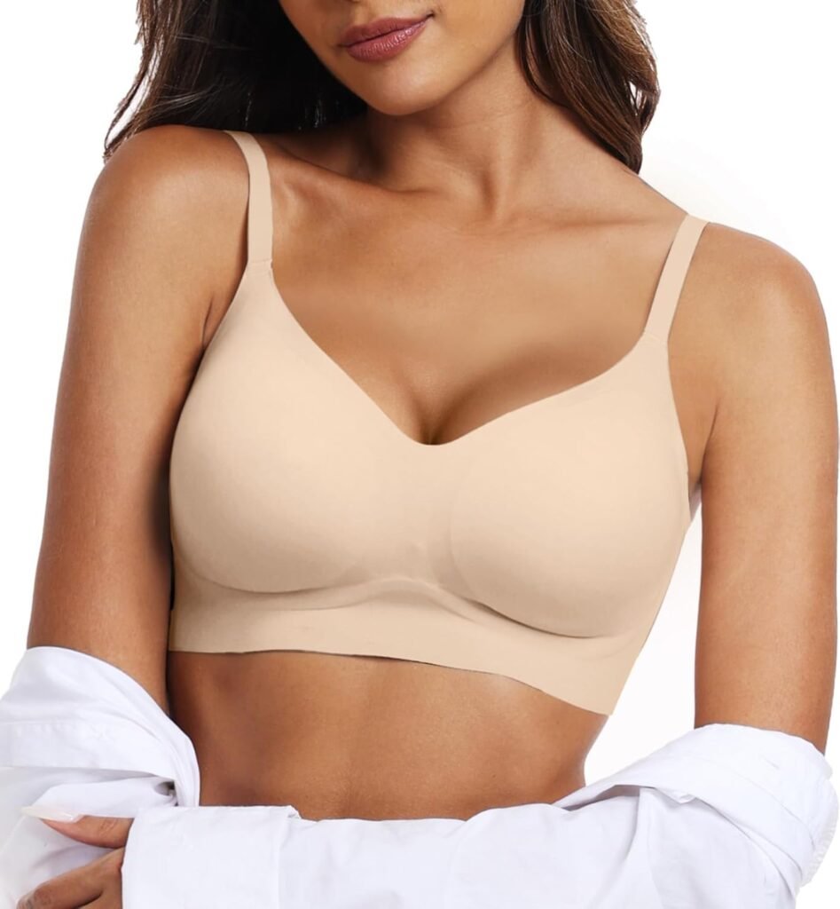 OEAK Womens Wireless Bras Comfortable Push Up Bra No Underwire Bra Full Support Lift Bralette Everyday Seamless Tshirt Bras