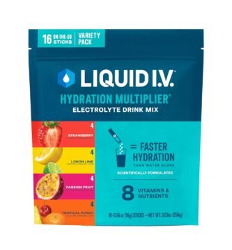 Liquid I.V.® Hydration Multiplier - Variety Pack - Lemon Lime, Passion Fruit, Strawberry, Tropical Punch | Electrolyte Powder Drink Mix | 1 Pack (16 Servings)