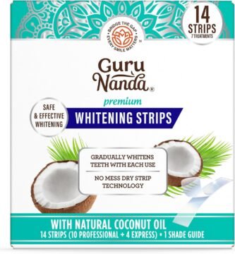 GuruNanda Teeth Whitening Strips - 7-Day Treatment with Non-Slip, Dry Strip Technology - Whitening Designed with Care for a Brighter Smile