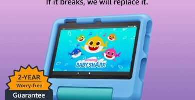 Amazon Fire 7 Kids tablet (newest model) ages 3-7. Top-selling 7" kids tablet on Amazon. Includes 6 months of ad-free and exclusive content, easy parental controls, 10-hr battery, 16 GB, Blue