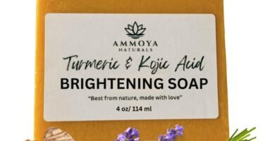 Turmeric Skin Cleansing Soap - Natural Glow Face & Body Cleanser for Acne, Dark Spots & Scars, Gentle for All Skin Types (4.5 oz) 1 bar
