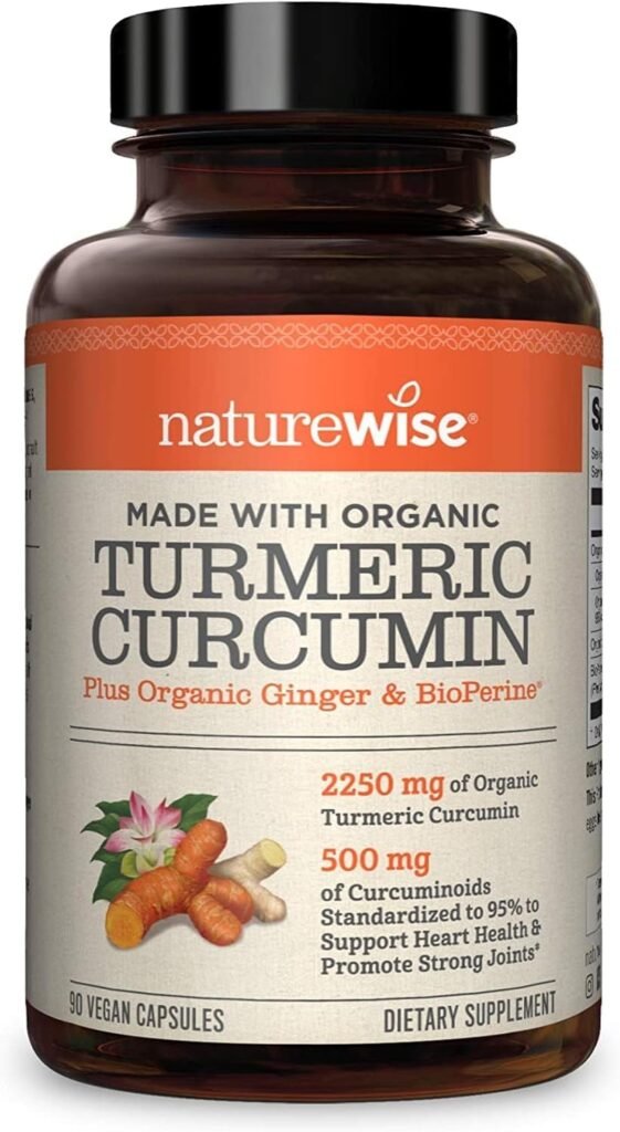 NatureWise Curcumin Turmeric 2250mg - 95% Curcuminoids & BioPerine Black Pepper Extract for Advanced Absorption - Daily Joint and Immune Health Support - Vegan, Non-GMO, 90 Count[30-Day Supply]